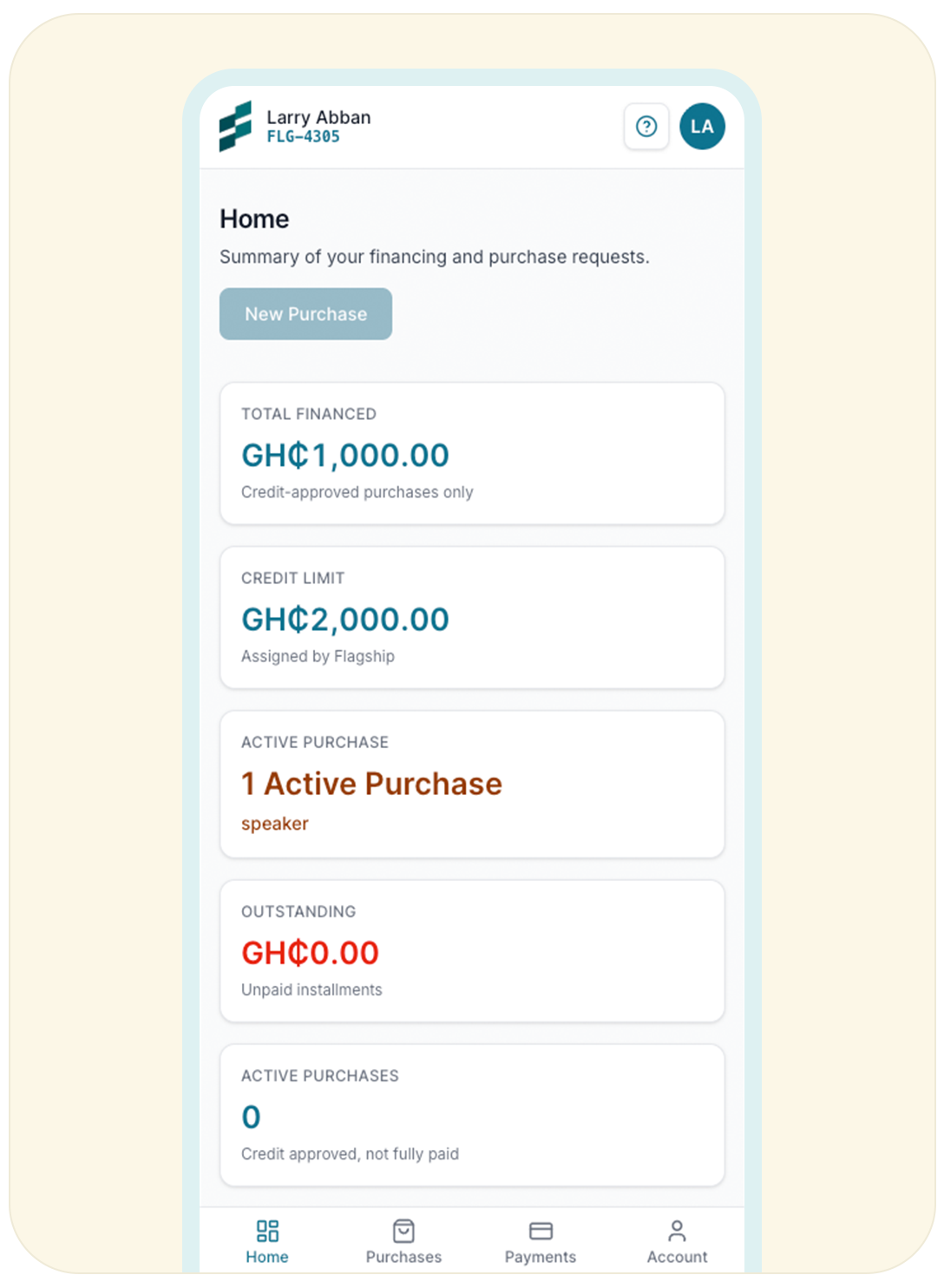 Flagship app screen